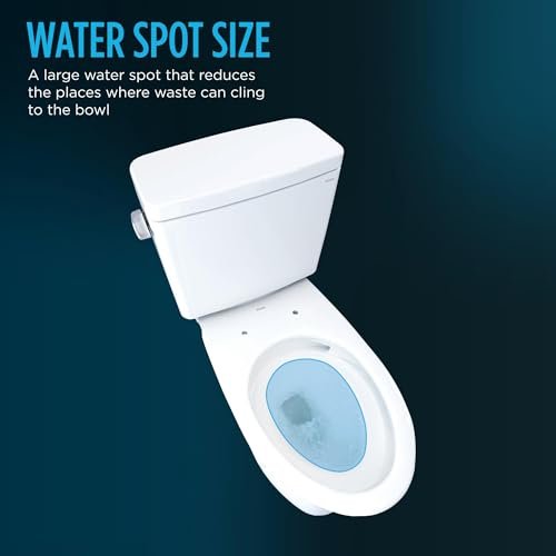 TOTO Drake WASHLET - Two-Piece Elongated 1.28 GPF Universal Height TORNADO FLUSH Toilet with C5 Bidet Seat, 10 Inch Rough-In, Cotton White - MW7763084CEFG.10#01