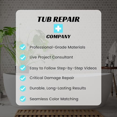 Tub Repair Kit for Floor Cracks with Color Match, Strong Fiberglass Repair kit, Seamless Weight Bearing Repairs Floor Cracks