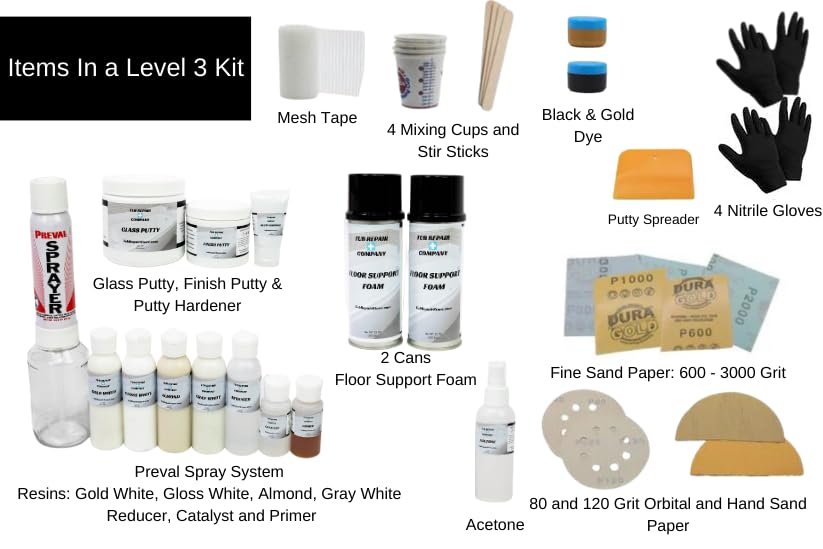 Tub Repair Kit for Floor Cracks with Color Match, Strong Fiberglass Repair kit, Seamless Weight Bearing Repairs Floor Cracks