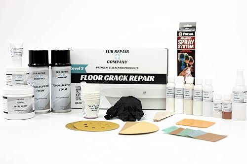 Tub Repair Kit for Floor Cracks with Color Match, Strong Fiberglass Repair kit, Seamless Weight Bearing Repairs Floor Cracks