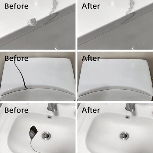 Tub Repair Kit White, Fiberglass Shower tub and Porcelain Sink Repair Kit, Acrylic, Enamel, Ceramics Tile Toilet and Shower Bath Repair Kit, Repair Cracks, Fragments, Holes and pits