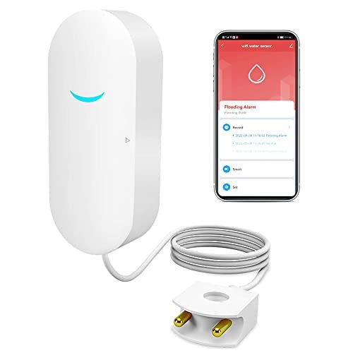 TUYA Smart Water Leak Sensor: Wireless Water Detector with App Alerts, Remote Monitor for Home & Basement