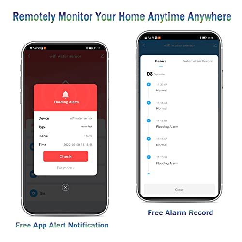 TUYA Smart Water Leak Sensor: Wireless Water Detector with App Alerts, Remote Monitor for Home & Basement