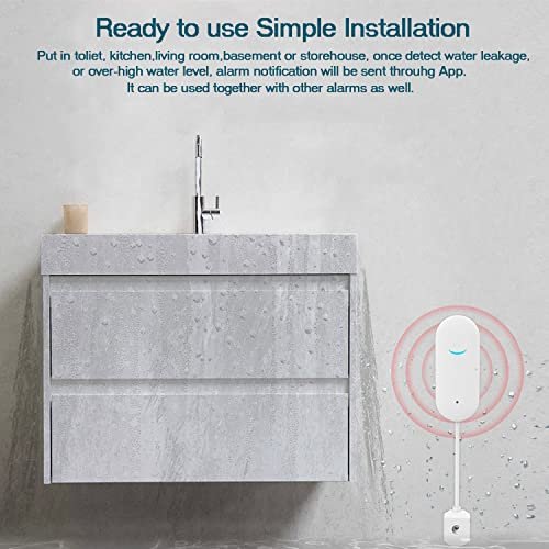 TUYA Smart Water Leak Sensor: Wireless Water Detector with App Alerts, Remote Monitor for Home & Basement