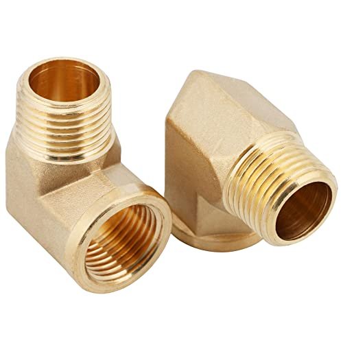 U.S. Solid 2pcs 90 Degree Barstock Street Elbow Brass Pipe Fitting 1/2" NPT Male Pipe to 1/2" NPT Female