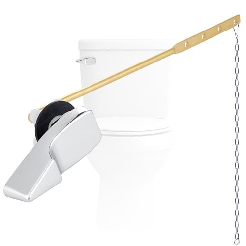 Universal Front Mount Metal Toilet Handle Replacement Kit Compatible with American Standard/Mansfield/Gerber/TOTO/Kohler Toilet, Toilet Tank Flusher Lever with Flapper Chain, Chrome