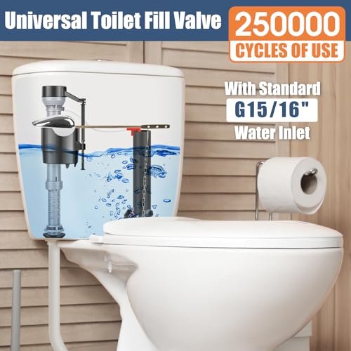 Universal Toilet Flusher Replacement Kit, Water-Saving & Height Adjustable Fill Valve, 2-Inch Flapper, Quiet & Anti-Siphon Toilet Repair Kit Inside Tank, Easy to Install (Red, 1-Pack)