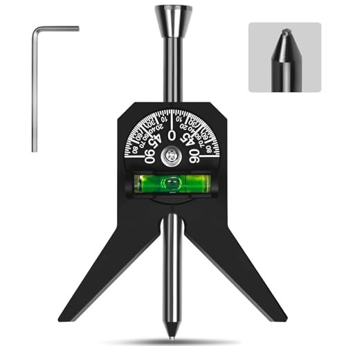 Upgraded Pipe Center Finder, Measure Pipe Diameter, Pipefitter Tools With Centering Head, Measure Pipe Diameter Over 0.5" & up With 4" Y-Type Base and Adjustable Dial Bubble Protractor (Black)