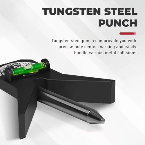 Upgraded Pipe Center Finder, Measure Pipe Diameter, Pipefitter Tools With Centering Head, Measure Pipe Diameter Over 0.5" & up With 4" Y-Type Base and Adjustable Dial Bubble Protractor (Black)