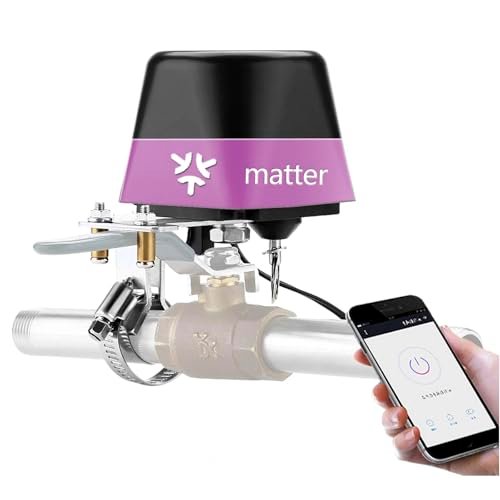 UseeLink Matter Water Valve, Smart Water Shut Off Valve, Automatic Valve Controller Timer,Compatible with Alexa,Apple Home, 1 Pack