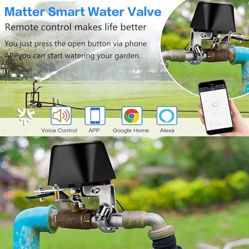 UseeLink Matter Water Valve, Smart Water Shut Off Valve, Automatic Valve Controller Timer,Compatible with Alexa,Apple Home, 1 Pack