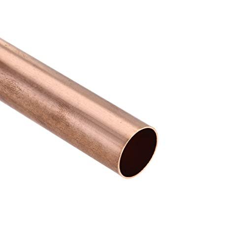 uxcell Copper Round Tube, 15mm OD 0.5mm Wall Thickness 100mm Length Straight Pipe Tubing 3 Pcs