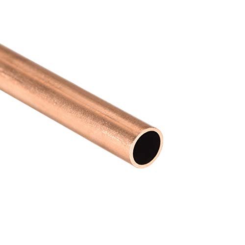 uxcell Copper Round Tube, 6mm OD 0.5mm Wall Thickness 300mm Long Straight Pipe Tubing 3 Pcs