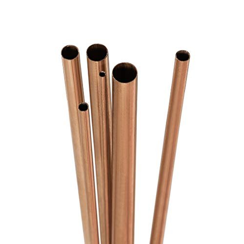uxcell Copper Tube, 2mm 3mm 4mm 5mm 6mm 7mm OD x 0.2mm Wall Thickness 300mm Length Seamless Round Pipe Tubing, Pack of 6