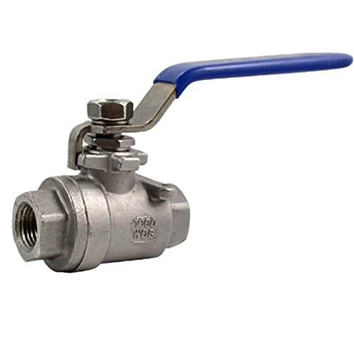 VARMHUS NPT Female 316 Stainless Steel Full Port Ball Valve Vinyl Handle WOG1000 (1-1/4")