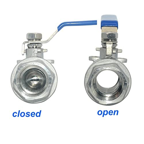 VARMHUS NPT Female 316 Stainless Steel Full Port Ball Valve Vinyl Handle WOG1000 (1-1/4")