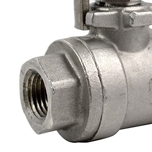 VARMHUS NPT Female 316 Stainless Steel Full Port Ball Valve Vinyl Handle WOG1000 (1-1/4")