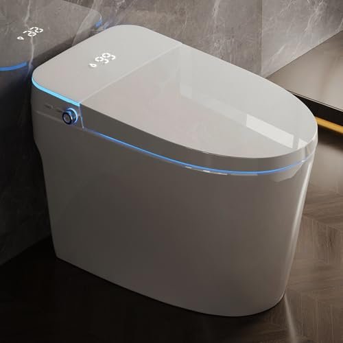 VIPOOO Smart Toilet with Bidet Built In- Automatic Tankless Modern Intelligent Toilet With User Definition, Foot Sensor Flush, Heated Seat, Warm Water Dryer VIP-01