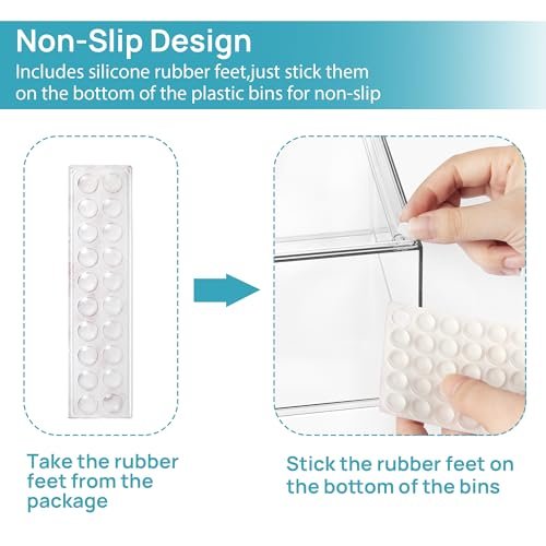 Vtopmart 4 Pack Clear Small Stackable Storage Drawers,Acrylic Bathroom Makeup Organizer,Plastic Storage Bins For Vanity, Undersink, Kitchen Cabinets, Pantry, Home Organization