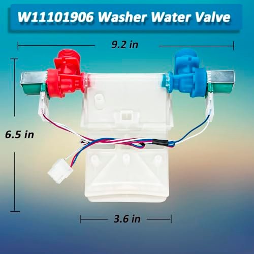 W11101906 W11210463 Washer Water Inlet Valve, Replaces For W10701461 W10883458 W10869803 W11038696 AP6329219, Compatible with Whirlpool Amana Crosley Maytag