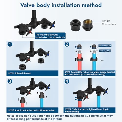 Wall Mounted Outdoor Shower System Matte Black 6" Square Rainfall Shower head with Hand Held Spray Double Cross Handles with Adjustable Slide Bar Two Function Exposed Shower Kit