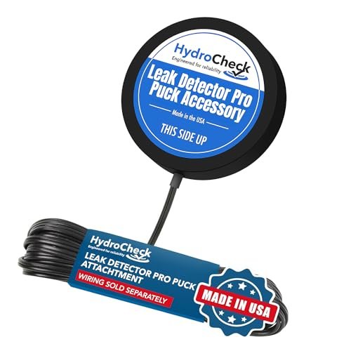 Water Leak Detector Replacement Puck - Commercial Moisture Sensor Alarm System - High Amp Load Moisture Detectors for Home & Offices - Smart Water Leak Detection (Wiring Sold Separately)