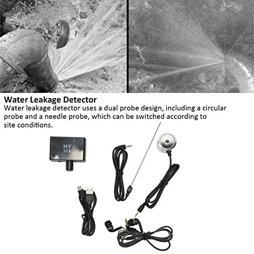 Water Leakage Detector,Professional High Strength Dual Probes Pipeline Leak Detection Tool with Headphone for Water Pipes/Cement Pipes/Steel Pipes(#1)