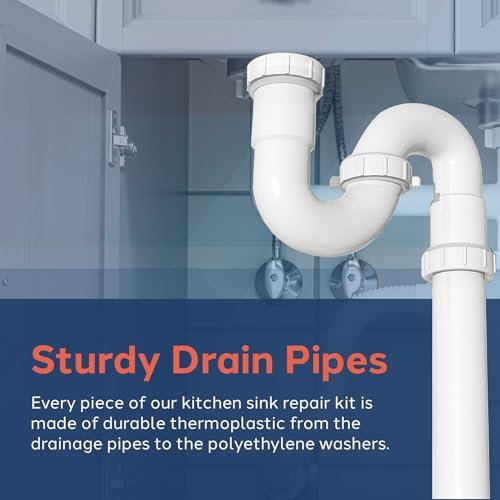 Waxman PlumbCraft 27-Piece Complete Kitchen Sink Drain Repair Kit 7027010N, Various Kitchen Drain Pipes for Repairs to Problem Areas, Drain Assembly for Multiple Sink Pipe Options