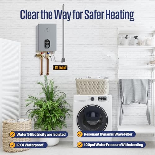 Westinghouse 11kW 240V Tankless Water Heater Electric, Up to 2.6 GPM Instant Hot Water Heater, 1-3 Point of Use Hot Water, Wi-Fi Enabled, APOLO-11k