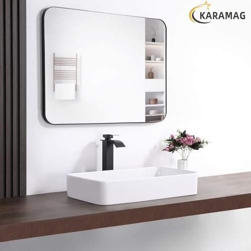 White Vessel Sink,Rectangle 24"x14" Bathroom Sink Above Counter Porcelain Ceramic Small Sink Bowl Ceramic Vessel Sinks for Bathrooms