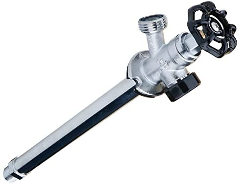 WHK Brass 12" Frost Proof Outdoor Faucet, Anti-Siphon Sillcock, Polished Chrome, 1/2" MIP x 3/4" Hose Bibb