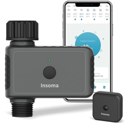 WiFi Sprinkler Timer Water Timer, Smart Hose Faucet Timer, APP & Voice Control, Remote Control Irrigation System via 2.4Ghz WiFi & Bluetooth, Compatible with Alexa