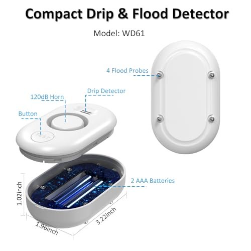 WiFi Water Leak Detector for Home with App Notification, 1 Gateway + 6 WD61 Sensor, 120dB Water Flood/Drip Alarm for Basement/Kitchen/Bathroom/Toilet/Laundry Room, Sink/Drain/Pipe/Faucet Leakage Alert