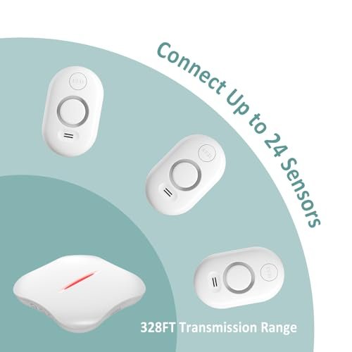 WiFi Water Leak Detector for Home with App Notification, 1 Gateway + 6 WD61 Sensor, 120dB Water Flood/Drip Alarm for Basement/Kitchen/Bathroom/Toilet/Laundry Room, Sink/Drain/Pipe/Faucet Leakage Alert