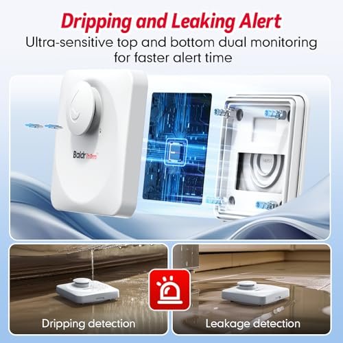 WiFi Water Leak Detector, Hub & Water Leak Sensor 3 Pack, Wireless Siren Alarm & Email & APP Push Notification, Floating Remote Water Leakage Sensors for Basement, Kitchen, Sink, Bathroom, Laundry