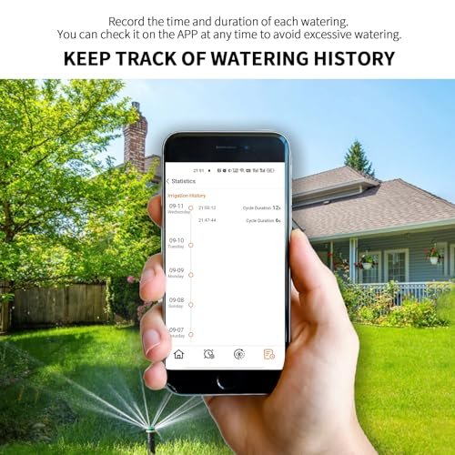 WiFi Water Timer for Garden Hose, Sprinkler Timer with 1 Outlet for Lawns and Yard, Rain Delay/Remote/Manual/Automatic Drip Irrigation System Programmable Faucet