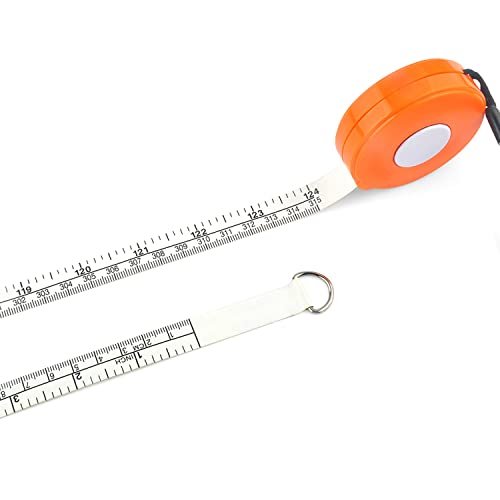 WIN TAPE Cm and Inches to 100ths Executive Diameter Pi Engineer's Tape Measure (Orange, 315cm 124'')