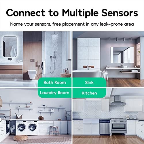 Winees WiFi Water Leak Detector, 3 Pack Water Sensors with 100dB Adjustable Alarm, Leak Alert Email&SMS Notification, 200M Transmission for Basement, Bathroom, Laundry, IFTTT, S1 Plus, 2.4G WiFi Only