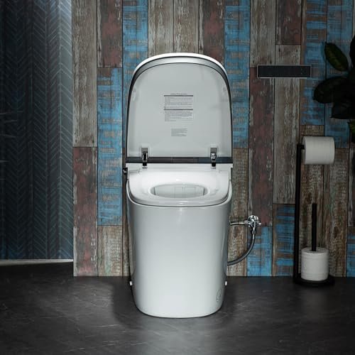 WOODBRIDGE Smart Bidet Toilet with 1000 Gram MaP Flush Score,Auto Open/Close,Foam Shield,Auto Flush,Foot Sensor,Movement Drying,Heated Seat,ADA Chair Height,One Piece Toilet with Tank Built in
