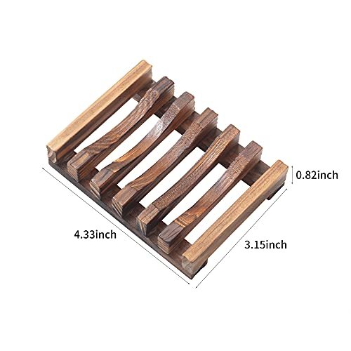 Wooden Soap Dish for Shower,Set of 2 Shower Soap Holder,Self draining Bar Soap Holder for Bathroom, Homemade Soaps Saver Natural Soaps Tray, Vowupt