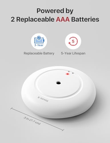 X-Sense Wi-Fi Water Leak Detector, Smart Water Sensor Alarm, Water Detector Alarm with 1700 ft Transmission Range for Kitchens, Basements, Bathrooms, 3 Water Detectors & 1 Base Station, Model SWS54