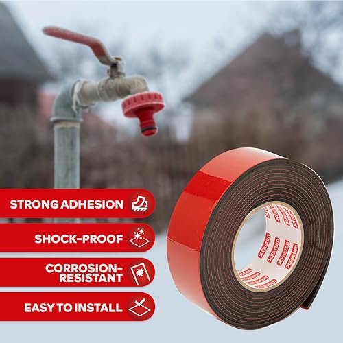 XFasten Foam Pipe Insulation Tape 2 Inch x 15 Feet Heavy-Duty AC Line Insulation Outdoor Pipe Wrap Tape AC Pipe Insulation Outdoor Pipe Insulation Wrap Tape HVAC Line Insulation Pipe Wrap Around Tape
