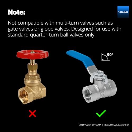 YoLink DIY Automatic Water Leak Detection & Shut-Off Starter Kit, Valve Operator, X3 Version Wireless Valve Controller, (4) Leak Sensors, Hub