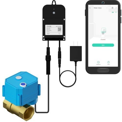 YoLink Wireless Smart Valve Control Kit, 3/4" Brass Motorized Valve, Wireless Valve Controller 2