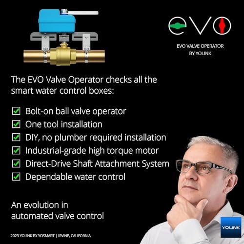 YoLink X3 Version Smart Water Valve Controller, with Valve Operator, Easy No-Plumber DIY Installation, Remote Control, Compatible with Alexa/Google Assistant, IFTTT - YoLink Hub Required