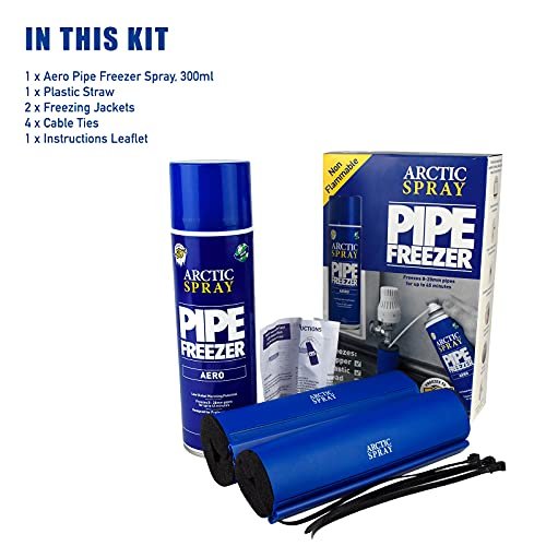 ‎ZEK2 Aero Disposable Pipe Freeze Kit with 2 Freezing Jackets for Plumbing Installation, Repair & Maintenance. Freezes Plastic & Metal Pipes (8-28mm Diameter), Blue