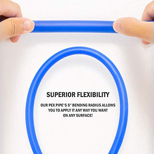 Zelcan PEX PIPE Tubing 1/2 Inch, 2 Rolls of 300ft PEX-B Coil Hose, Non Oxygen Barrier, Radiant Heat Tubing (Red+Blue) for Water Line & RV Sewer Hose